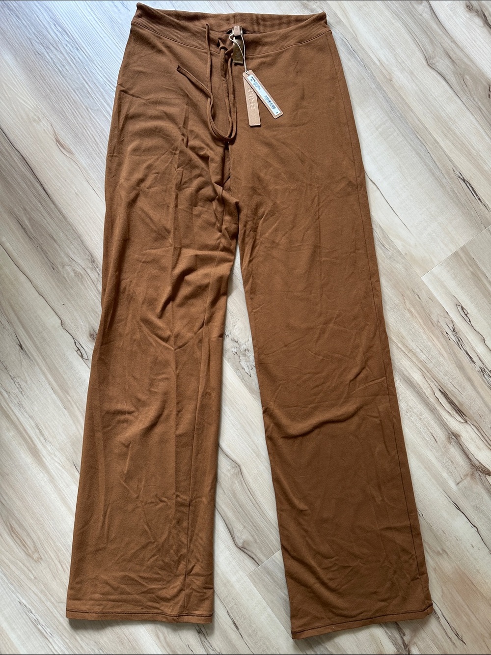 SKIMS Chai Cotton Jersey Straight-Leg Pants NWT